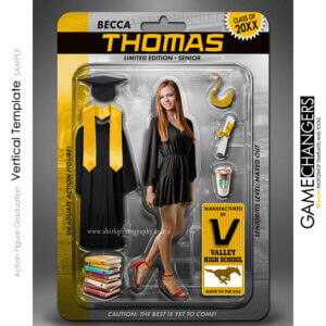 Action Figure Vertical Graduation Photoshop Template Digital Background Sports Team Game Changers Shirk Photography
