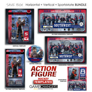 Action Figure Hockey Photoshop Template Digital Background Sports Team Game Changers Shirk Photography