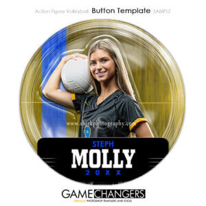 Action Figure Button Volleyball Photoshop Template Digital Background Sports Team Game Changers Shirk Photography
