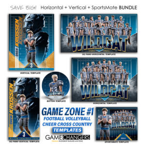 Alternative view of Game Zone 1 Football Volleyball Cheer Cross Country Photoshop Templates + Tutorials