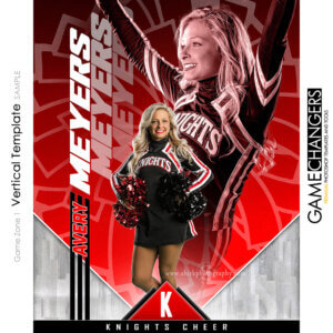 Game Zone Cheer Vertical Photoshop Template Digital Background Sports Team Game Changers Shirk Photography