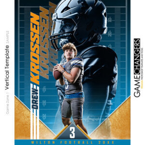 Game Zone Football Vertical Photoshop Template Digital Background Sports Team Game Changers Shirk Photography