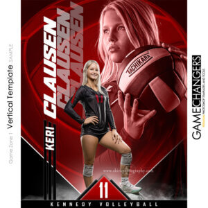 Game Zone Volleyball Vertical Photoshop Template Digital Background Sports Team Game Changers Shirk Photography