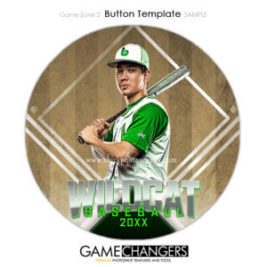 Game Zone Baseball Button Photoshop Template Digital Background Sports Team Game Changers Shirk Photography