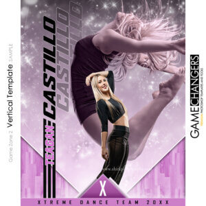 Game Zone Dance Vertical Photoshop Template Digital Background Sports Team Game Changers Shirk Photography