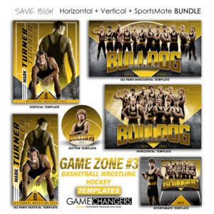 Alternative view of Game Zone 3 Basketball Wrestling Hockey Photoshop Templates + Tutorials
