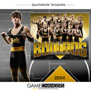 Game Zone Wrestling SportsMate Photoshop Template Digital Background Sports Team Game Changers Shirk Photography